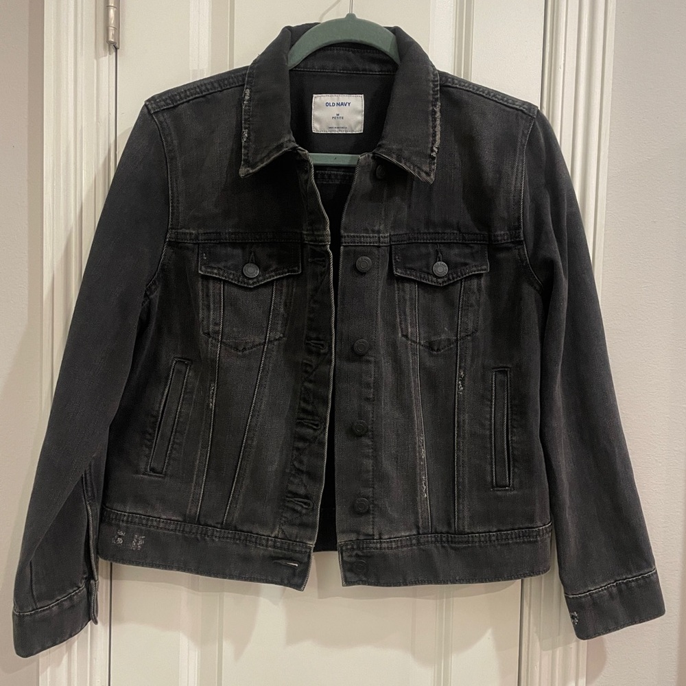 Old Navy Black Denim Jean Jacket  NEW